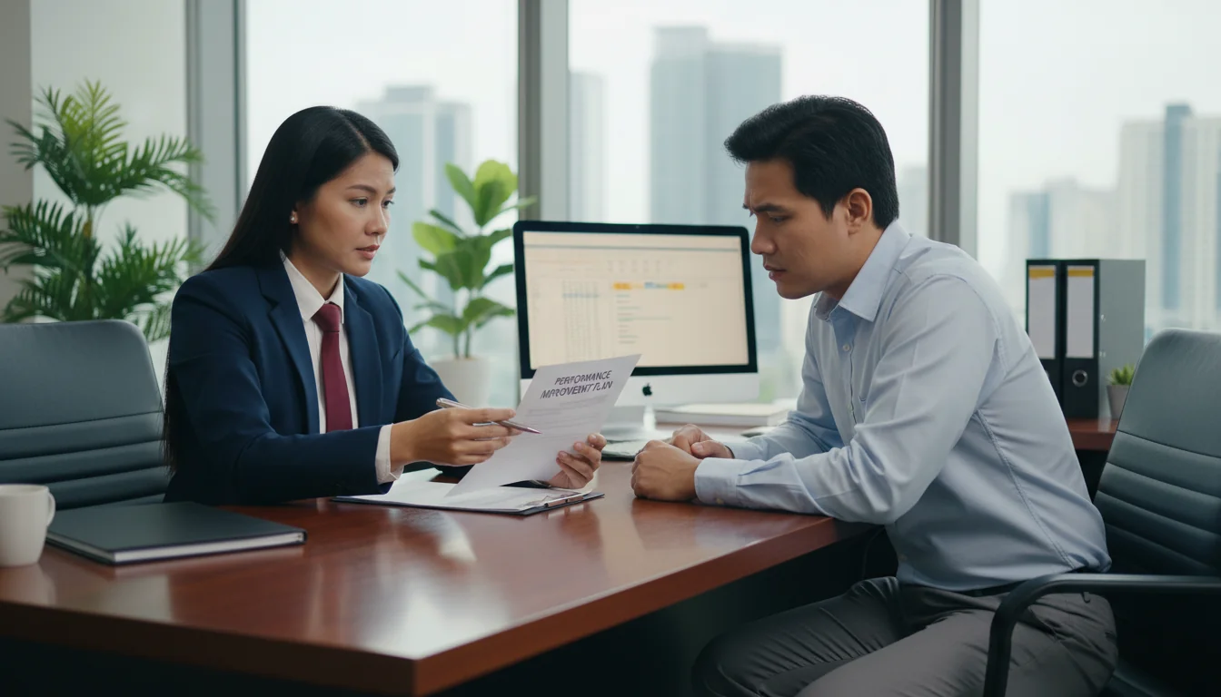 Manager discussing PIP with employee