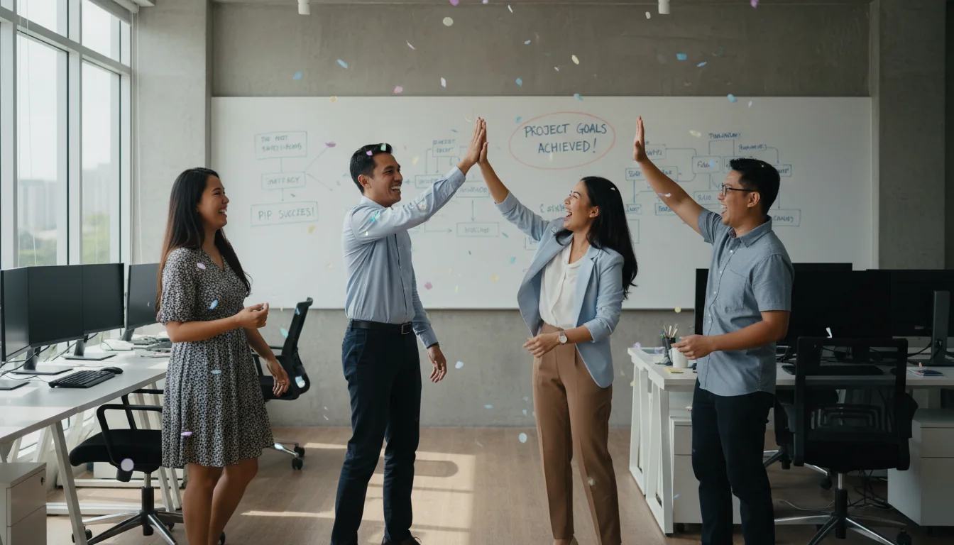 Team celebrating PIP success