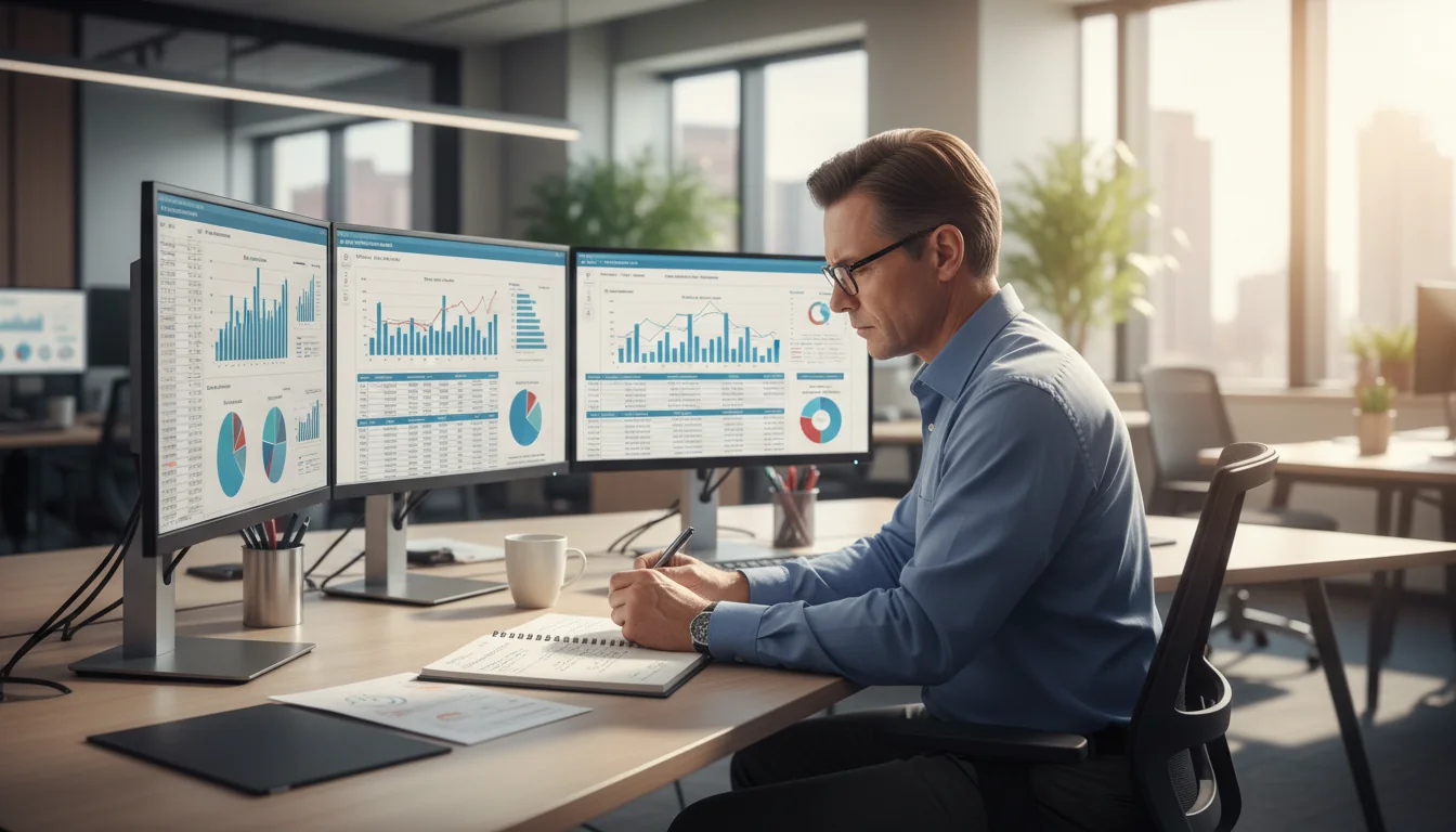 Adult analyzing performance data