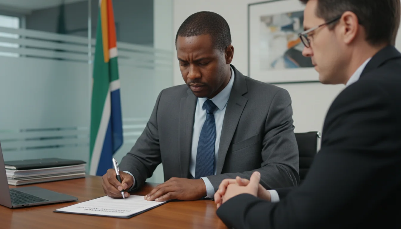 Employee signing performance agreement