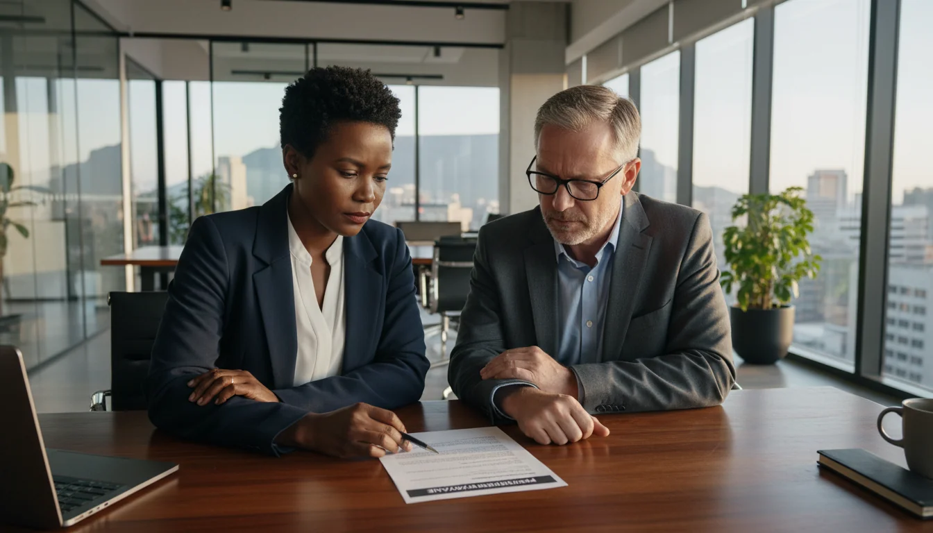 Professional discussing PIP document