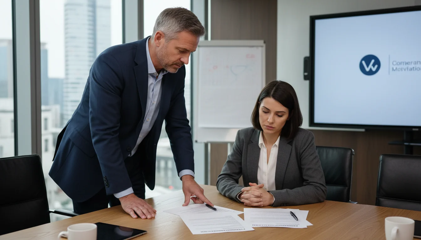 Manager discussing PIP with worker
