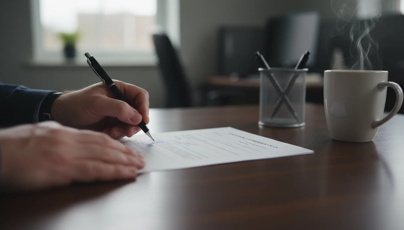 Employee signing PIP agreement