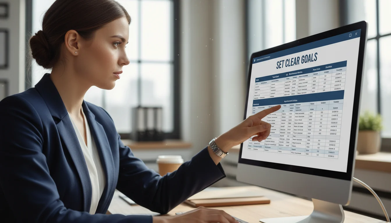 Employee reviewing PIP goals chart