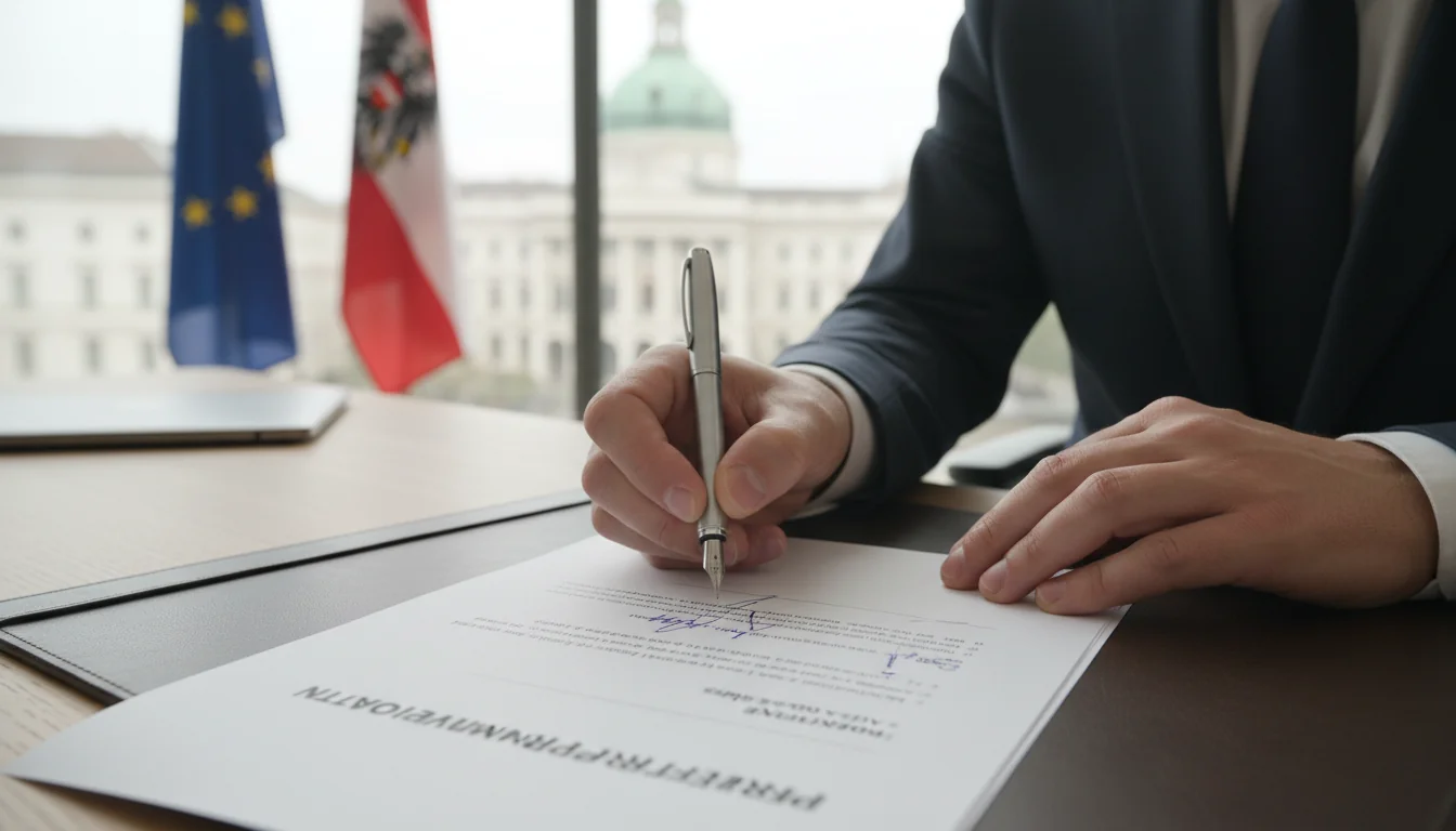 Professional signing employment contract