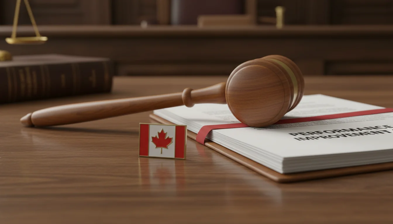 Gavel and PIP documents on desk