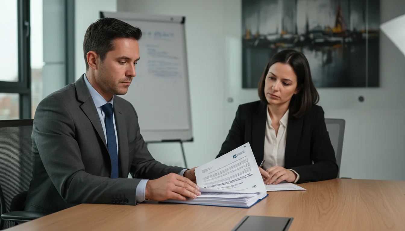 Employee meeting with HR manager