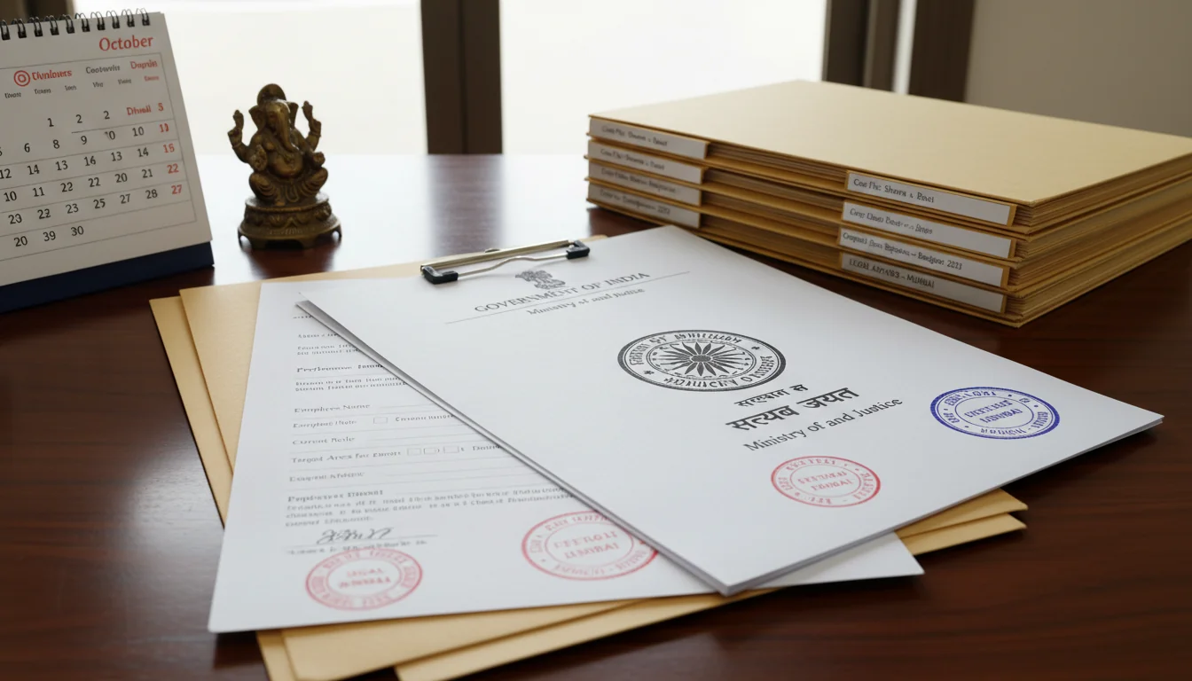 Stack of official Indian legal files