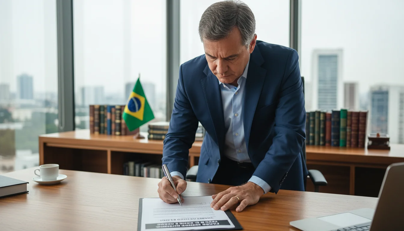 Professional signing legal document