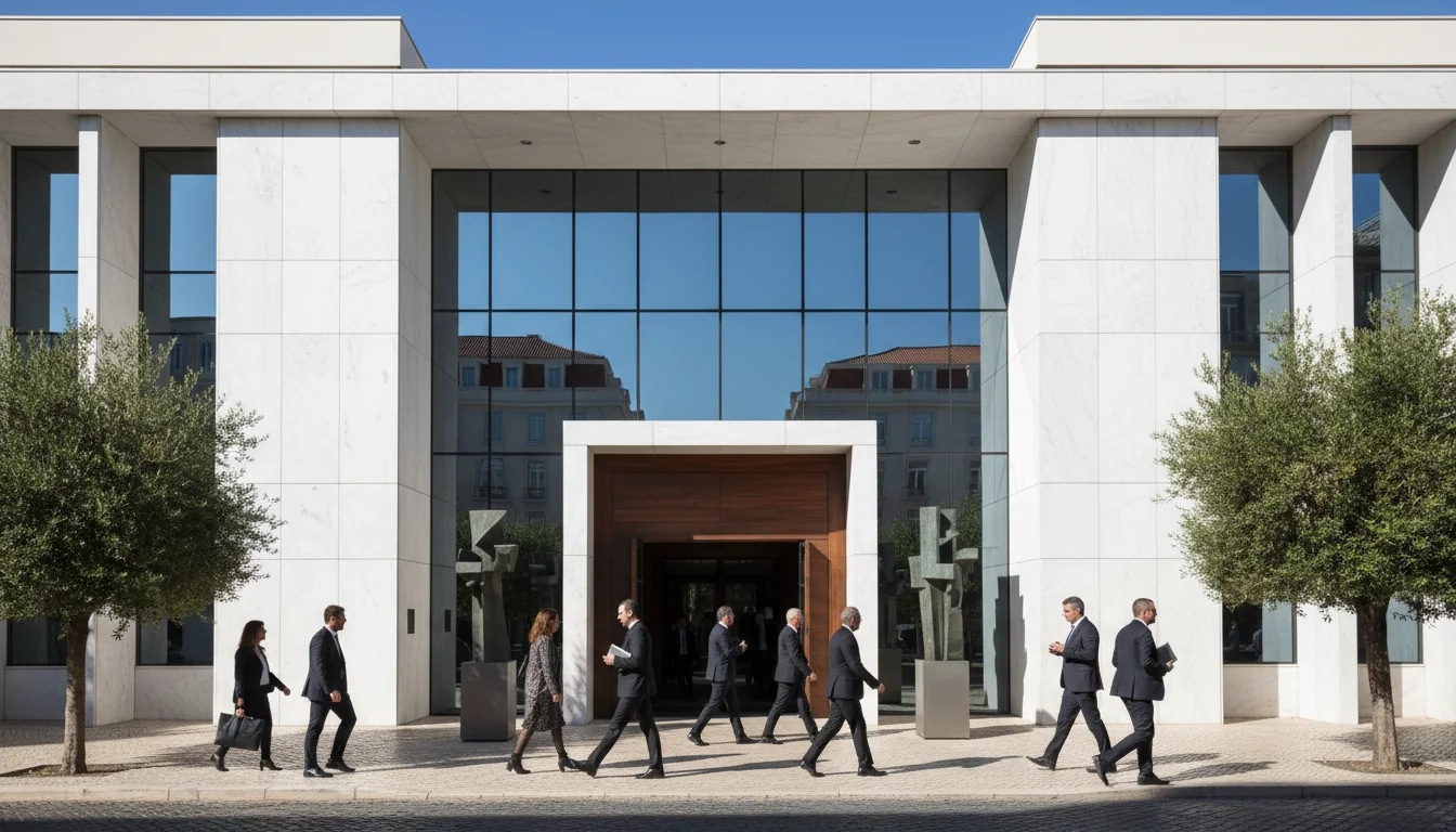Portuguese courthouse exterior during daytime