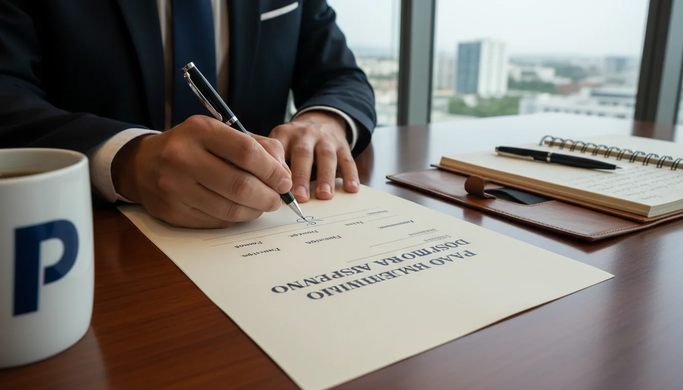 Signature on performance improvement contract