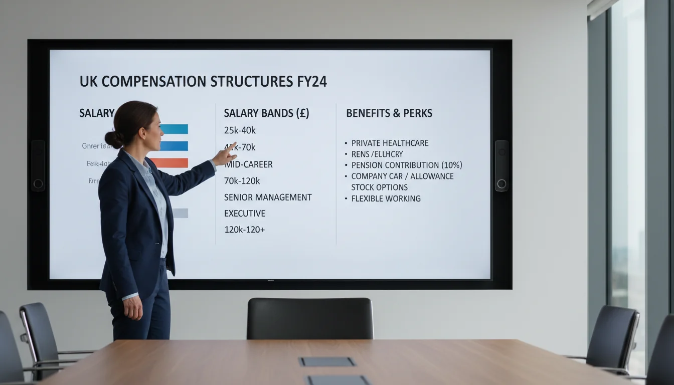 Infographic of UK salary structures visualized.
