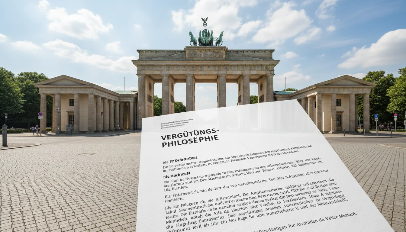 Iconic German landmark with business contract overlay