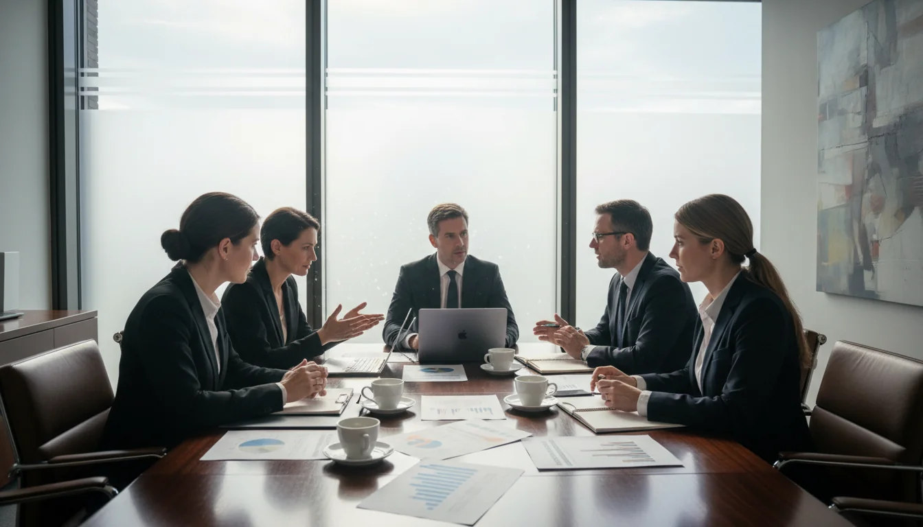 Team discussing remuneration philosophy in meeting