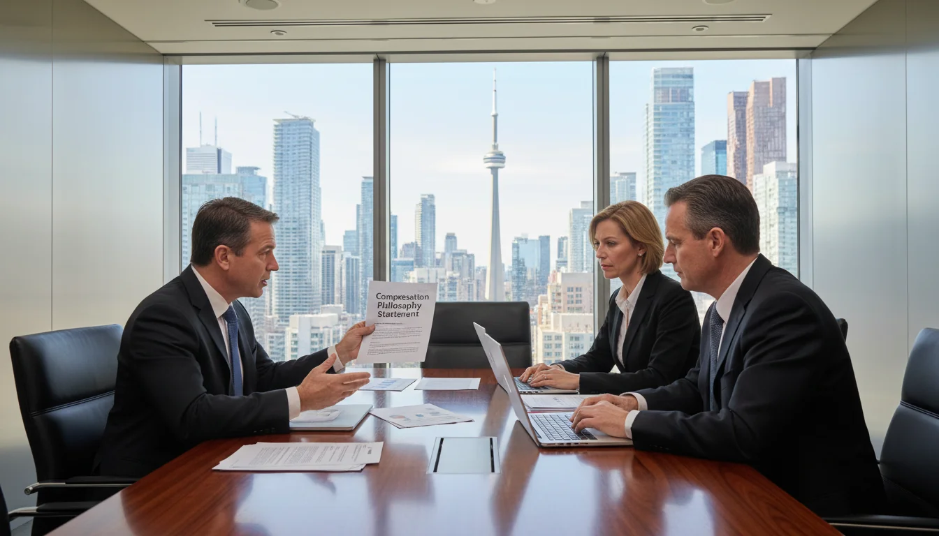 Canadian corporate executives discussing compensation