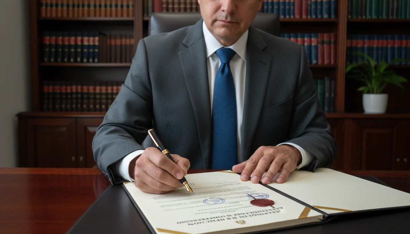 Signing corporate compensation declaration