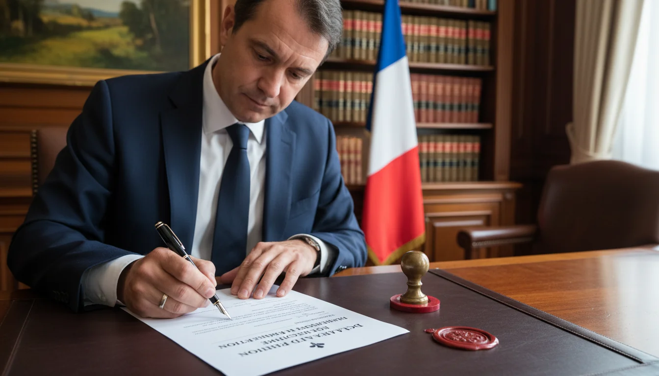 Signing French corporate compensation declaration