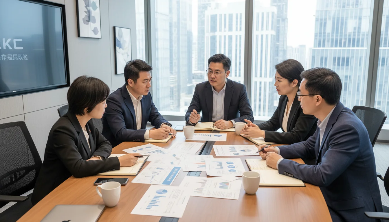 Team discussing corporate compensation policies