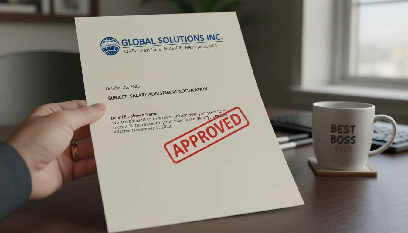 Approved salary raise notification