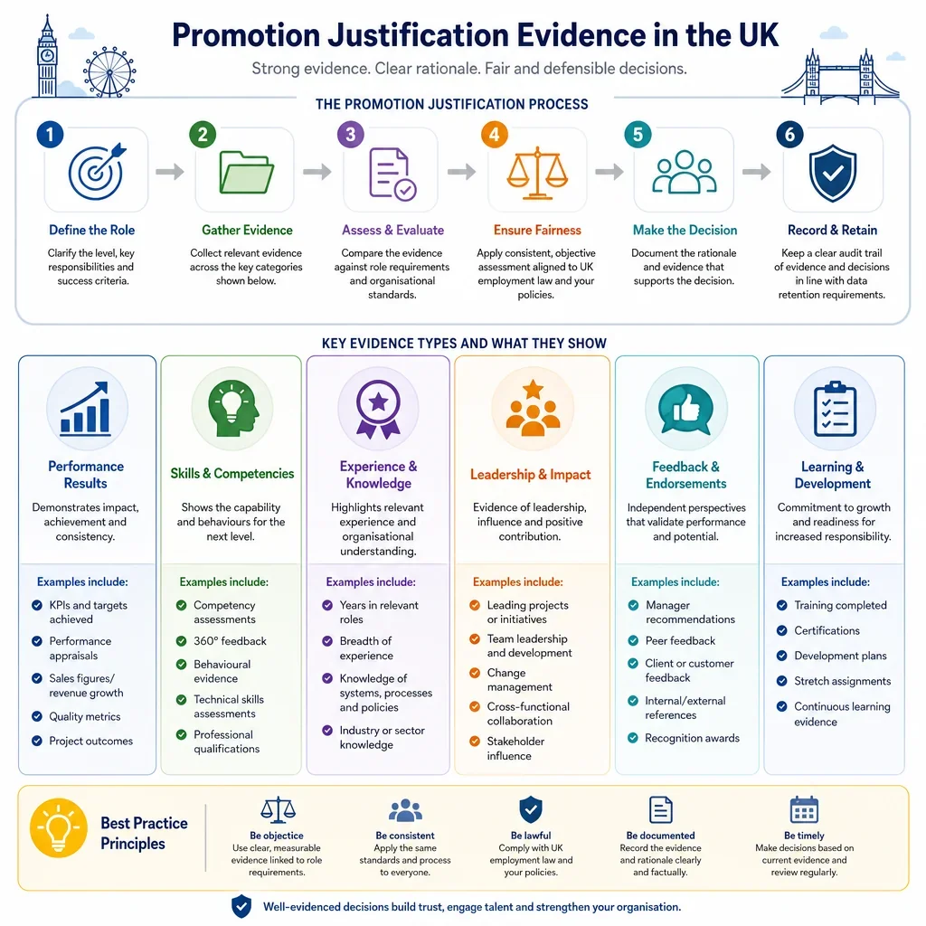 Promotion Justification Evidence Types