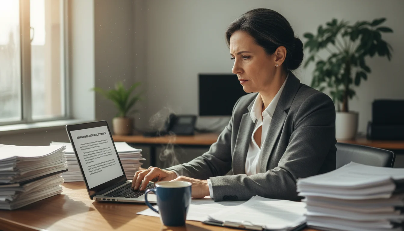 Professional writing a promotion memo