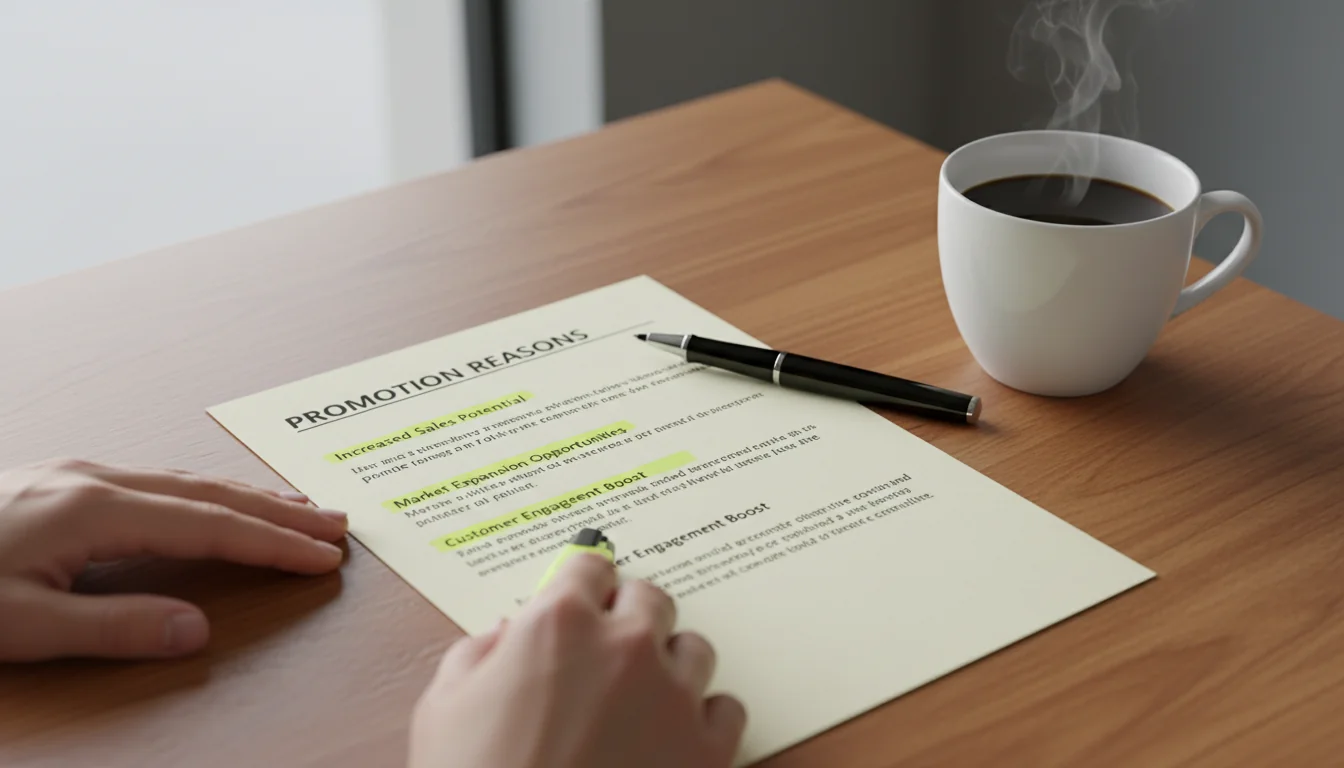 Template document for career advancement