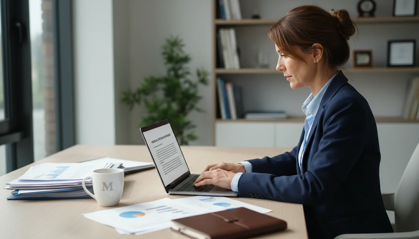 Professional writing a memo