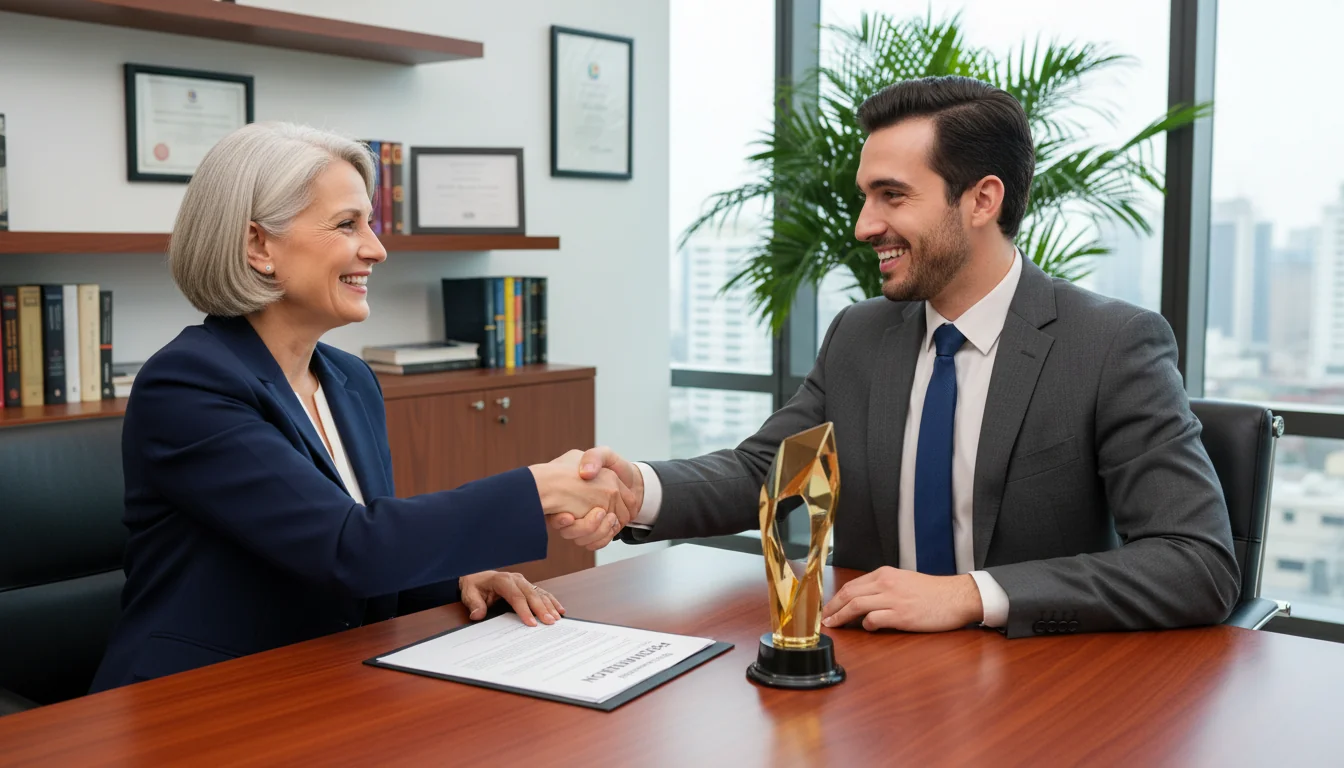 Leader approving career advancement