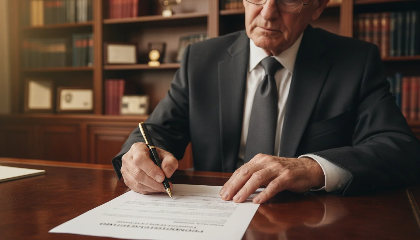 Boss signing approval memo