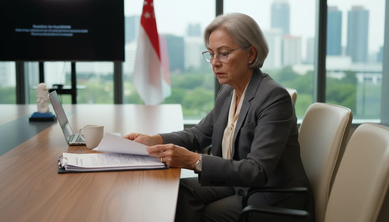 Boss reviewing promotion memo document