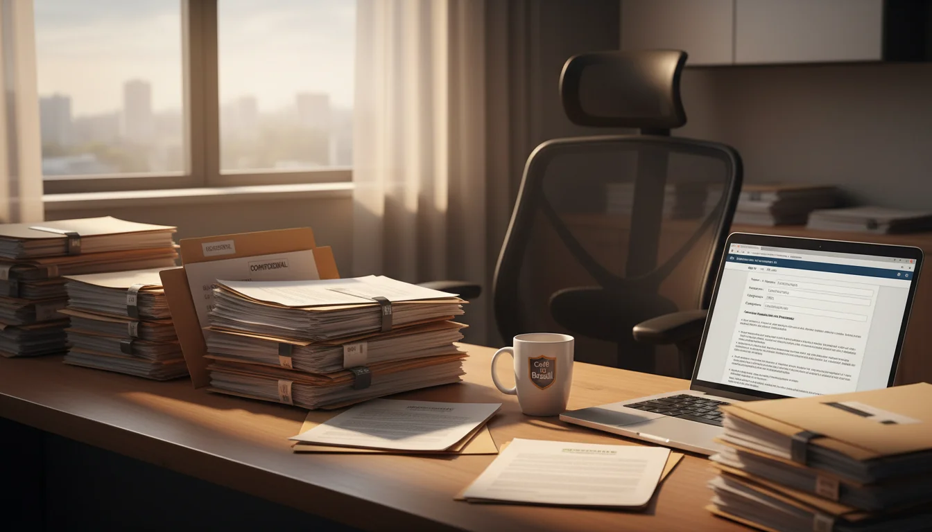 Brazilian office with promotion paperwork