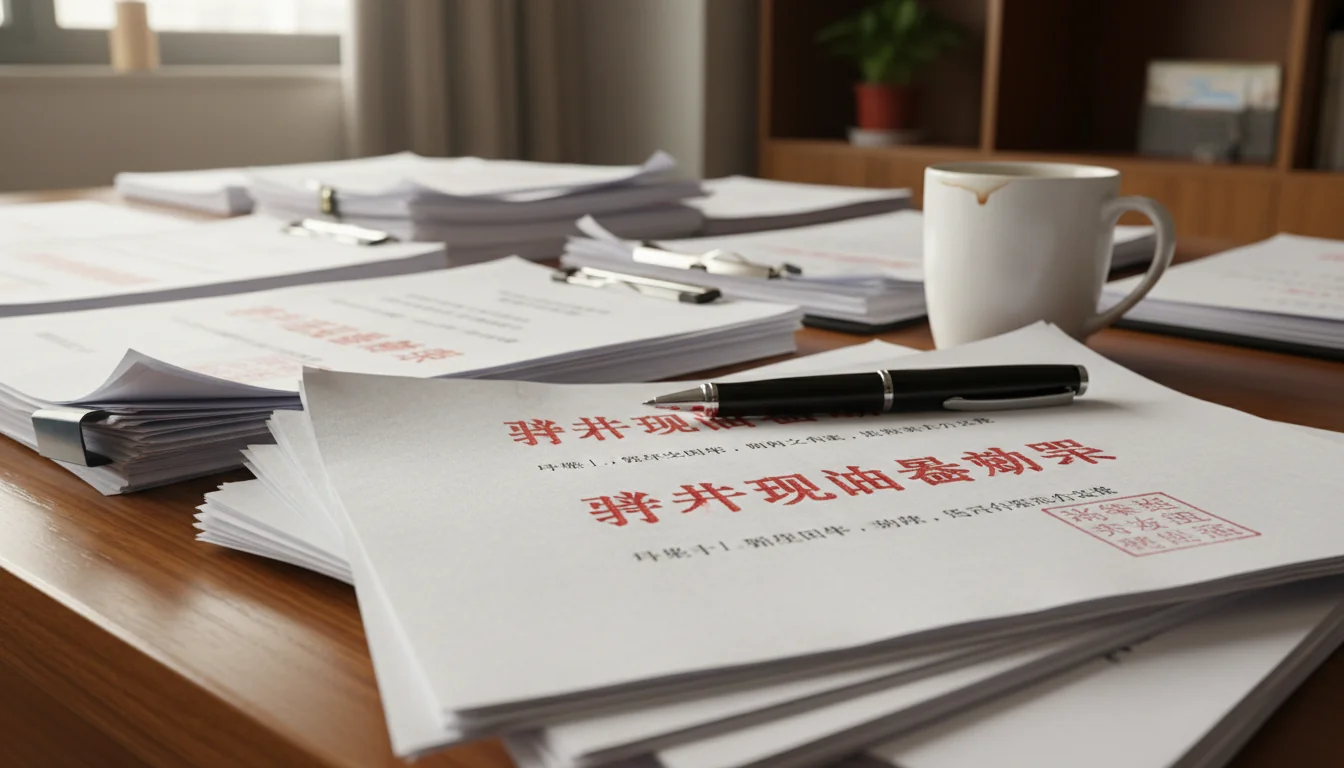 Stack of promotion memos on desk