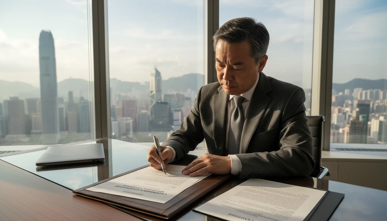 Professional signing corporate memo