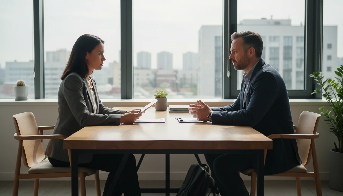 HR conducting exit interview with employee