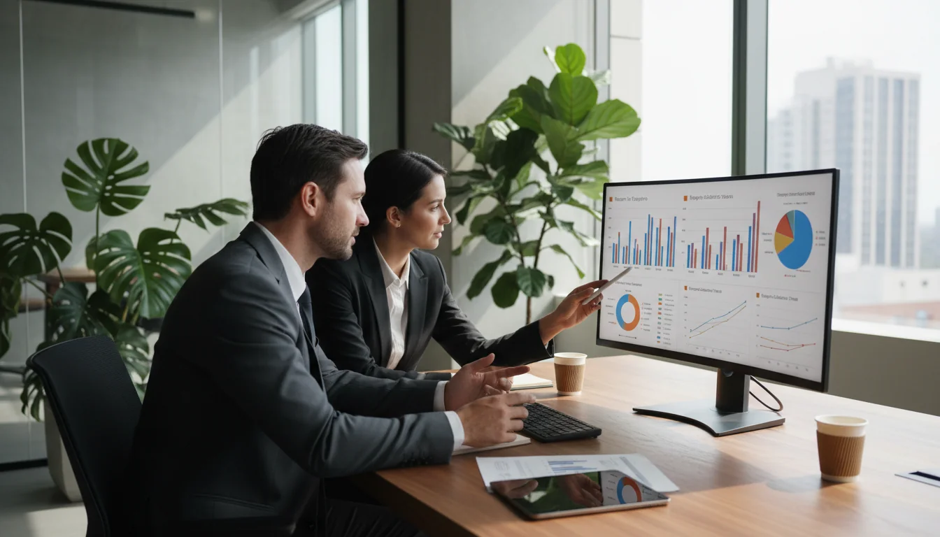 Team reviewing employee feedback data