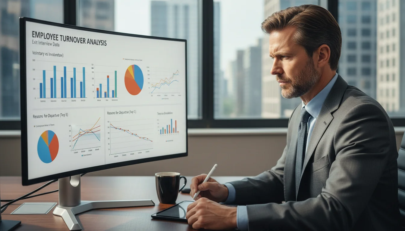 Employer analyzing employee data