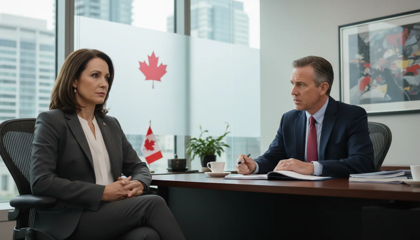 Professional conducting exit interview