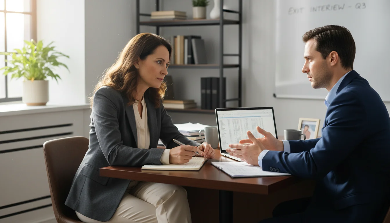 Professional conducting exit interview