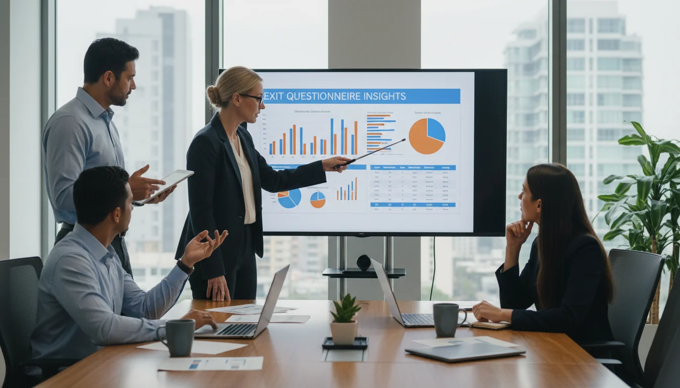 HR team analyzing exit feedback data.