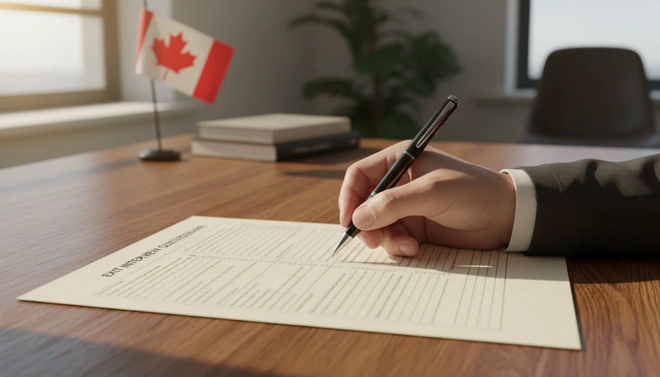 Employee filling exit questionnaire