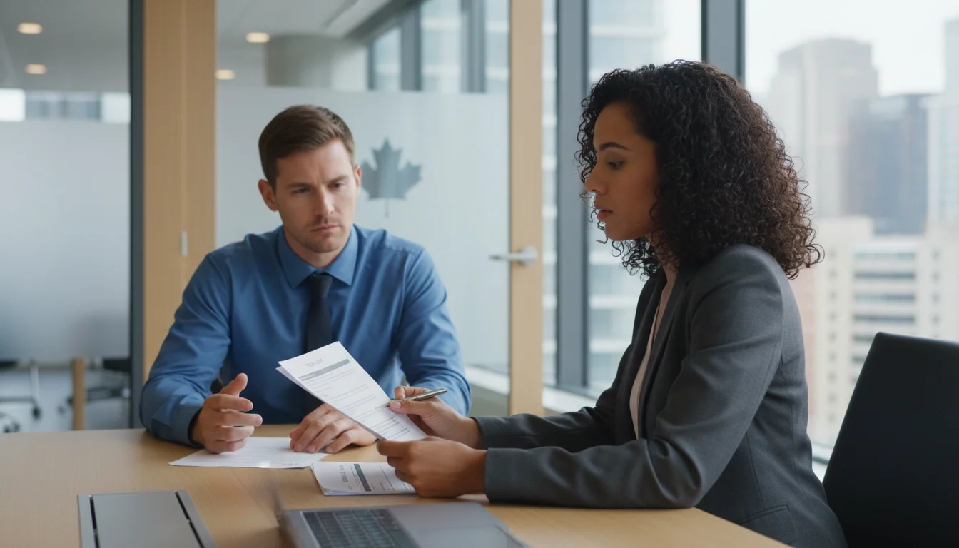 Professional conducting exit interview