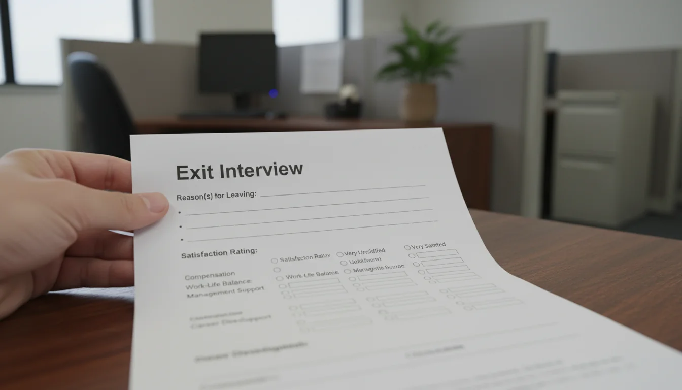 Sample exit interview questionnaire form.