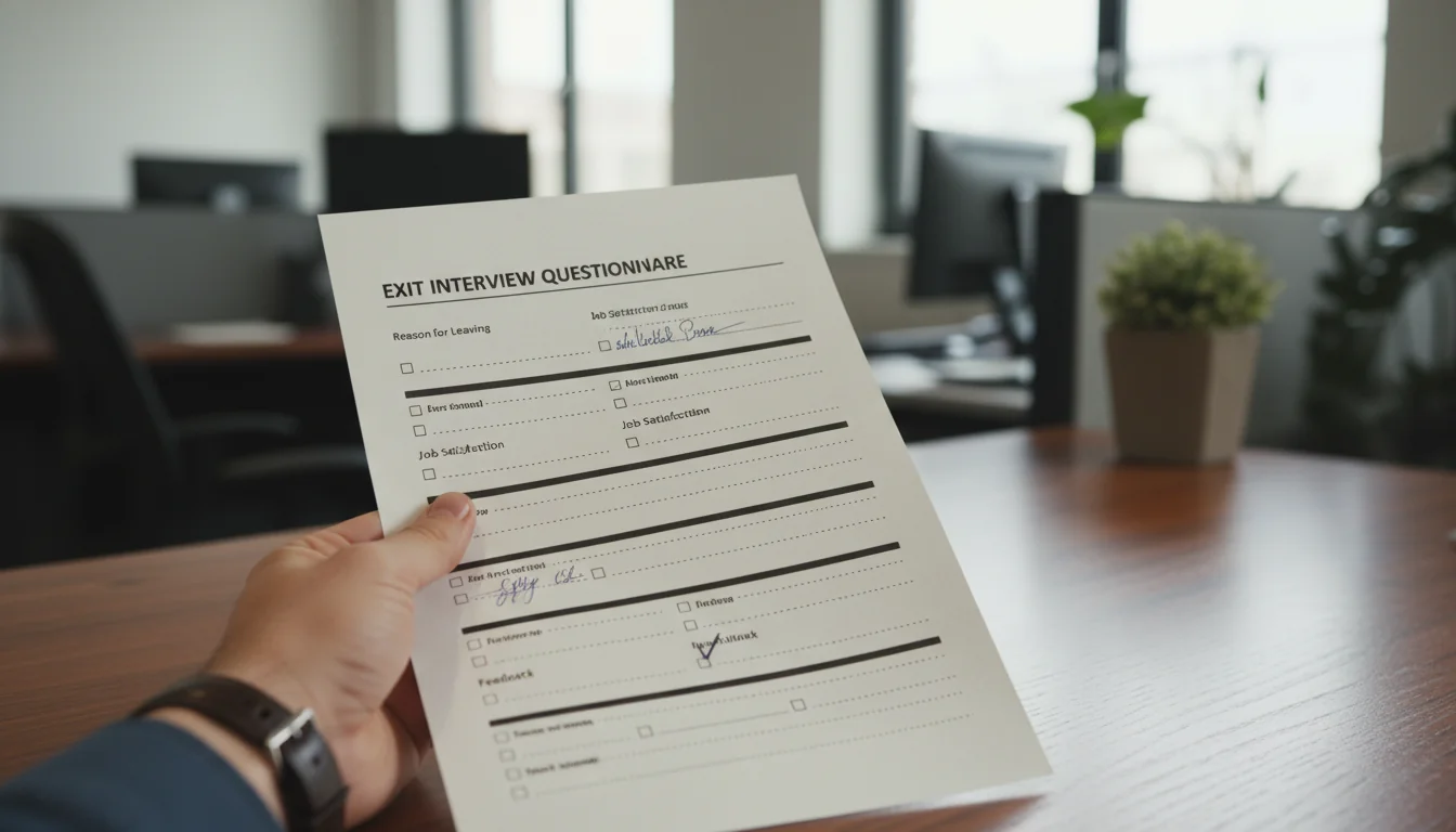 Sample exit interview questionnaire form.