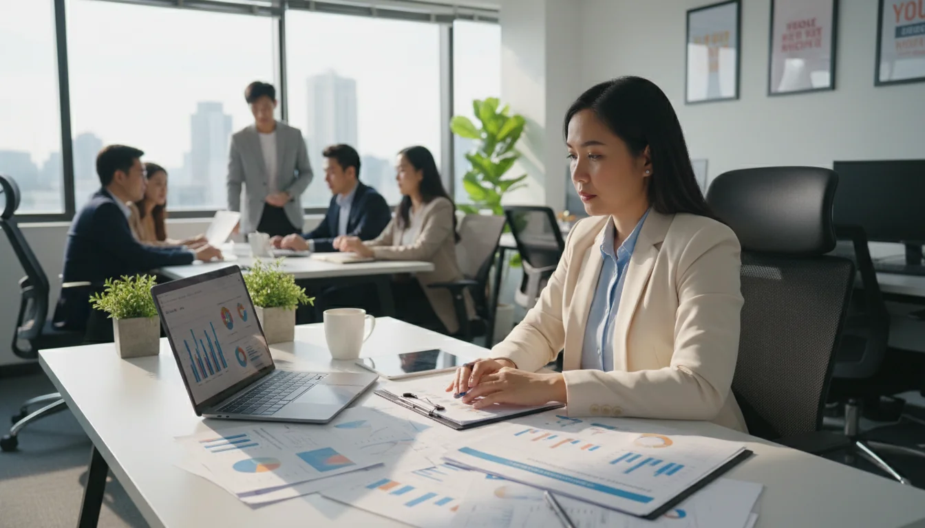 HR manager reviewing feedback