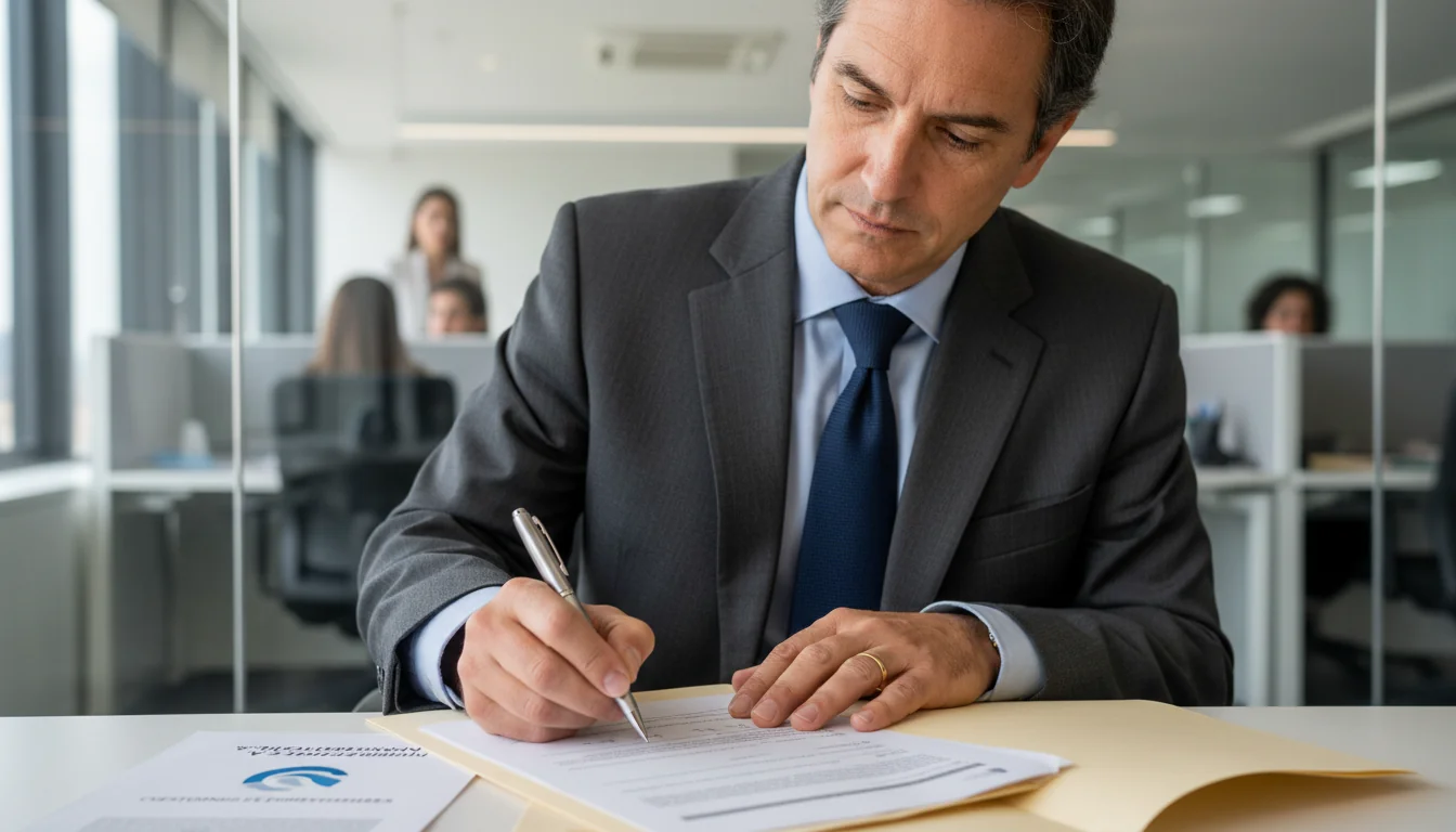 Signing exit interview form