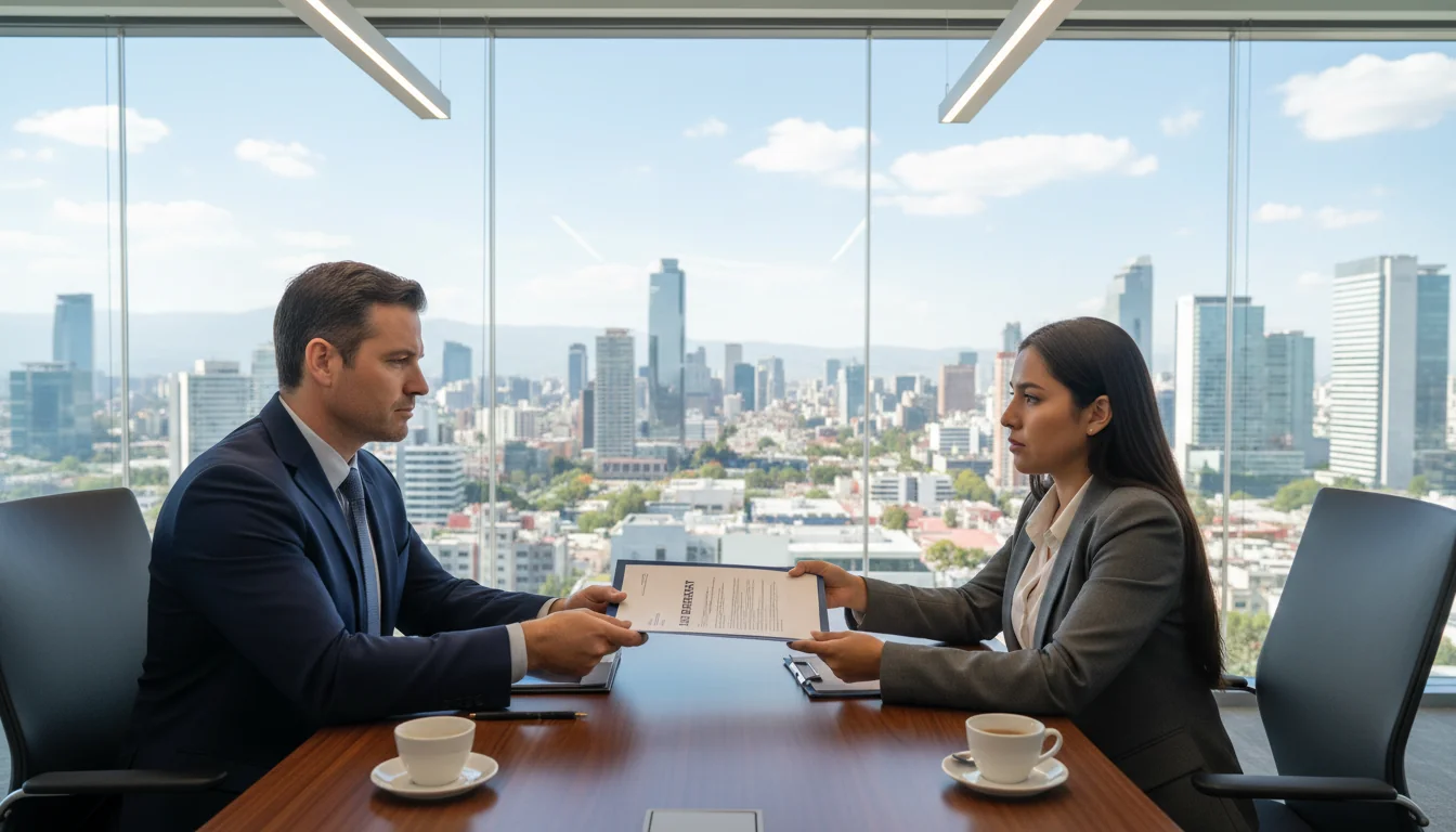 Corporate exit interview meeting