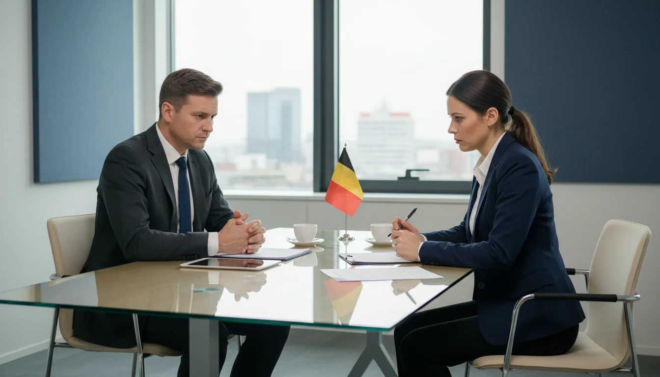 Belgian corporate exit interview.