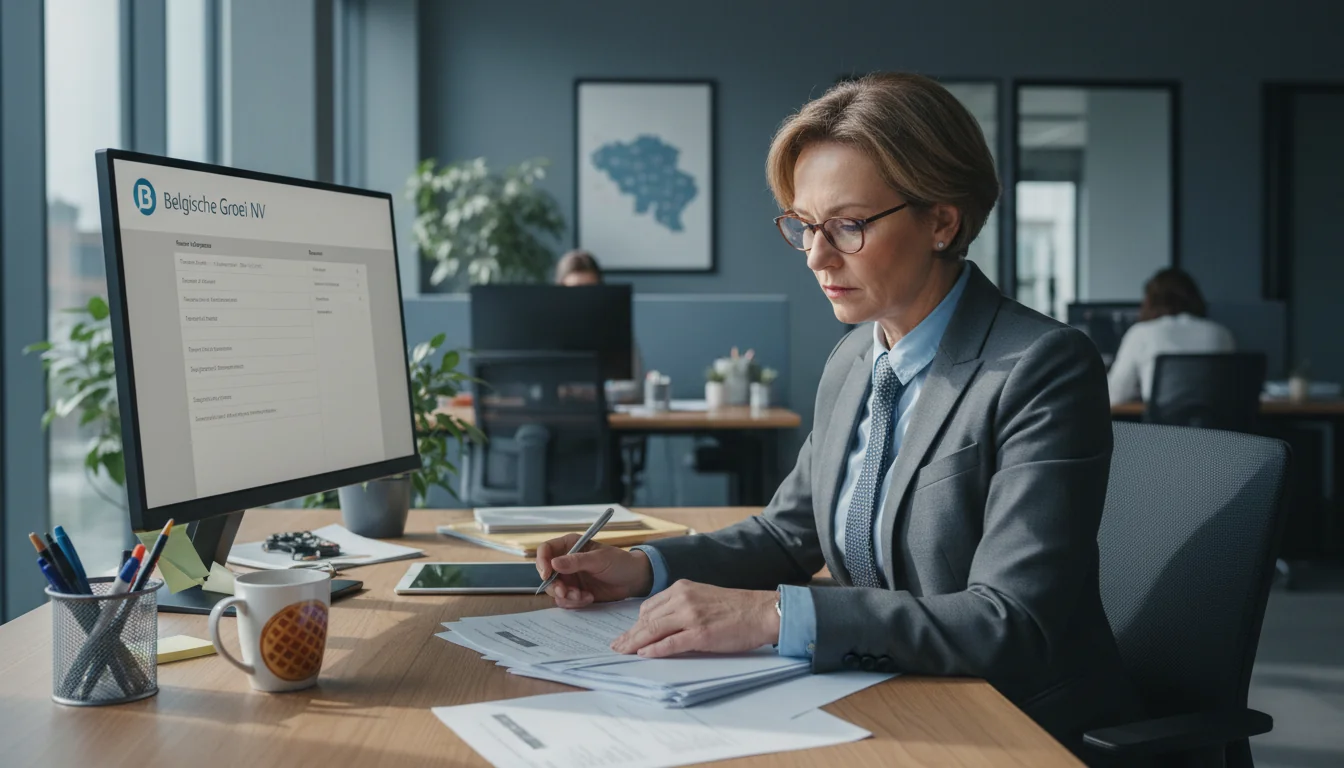 HR professional reviewing forms.