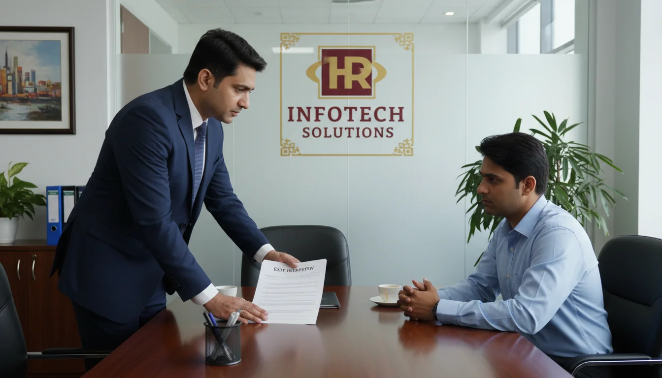 HR manager conducting exit interview