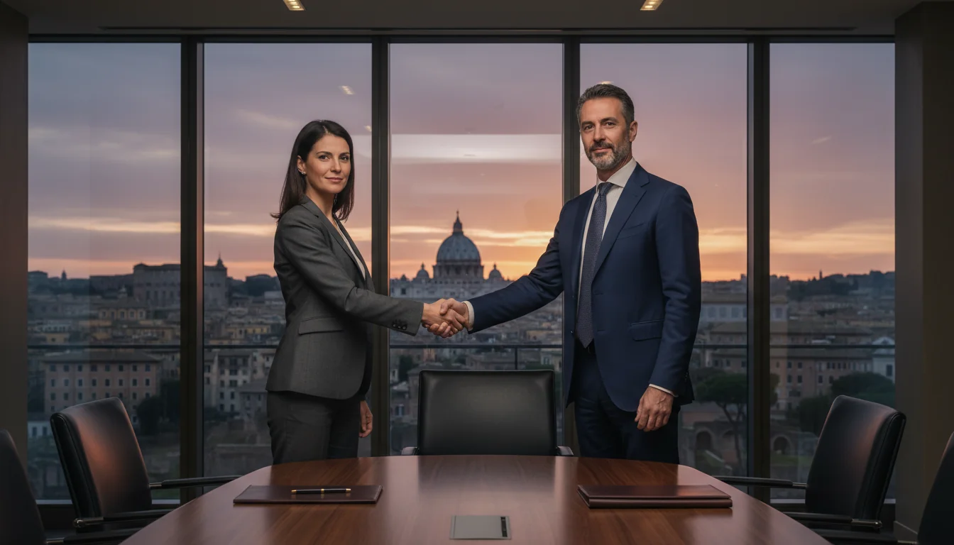 Business handshake in Italy
